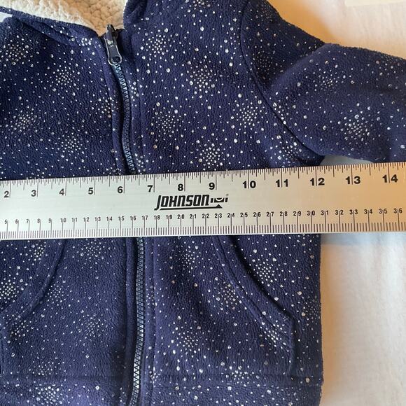 The Children’s Place Little Girl Jacket size XS (4) Full Zip Hoodie Fleece Blue - Picture 4 of 7